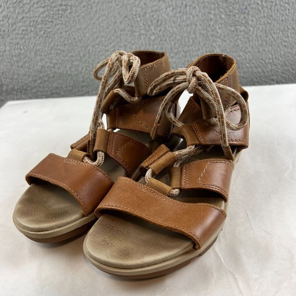 Sorel WMNS Sz 7.5 Torpeda Lace II NL2496224 Brown Lace Up Gladiator Sandals - Picture 1 of 6